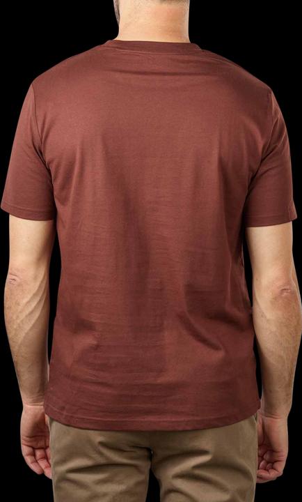 Image du produit Marc O'Polo Short Sleeve T-Shirt Ribbed Collar Crimson Brown (XL)