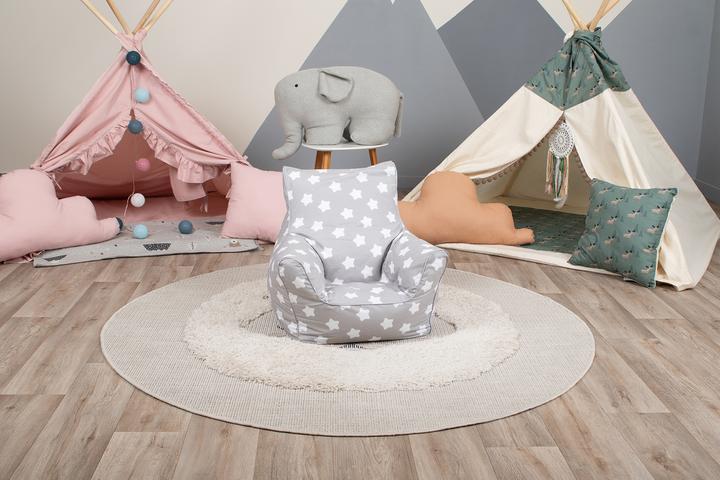Produktbild Knorrtoys Kindersitzsack - "Grey white stars" (Kindersessel)
