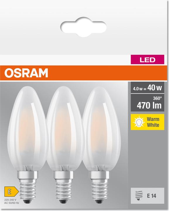 Produktbild Osram Led Base Classic B (E14, 4 W, 470 lm, 3 x, E)