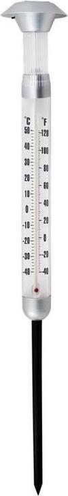 Actual product image Grundig LED Solar Light Outdoor Thermometer Earth Spike
