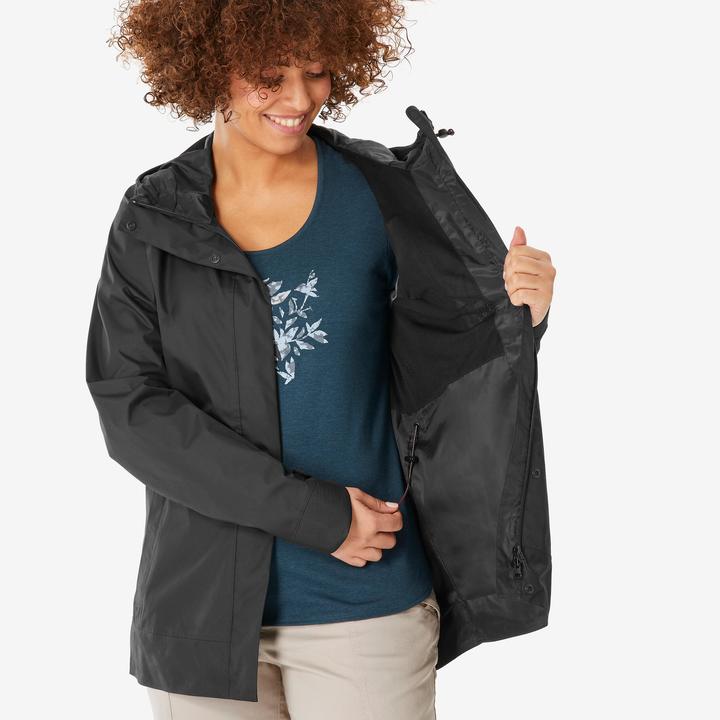 Produktbild Quechua Wanderjacke Damen wasserdicht - NH500 schwarz (3XL)