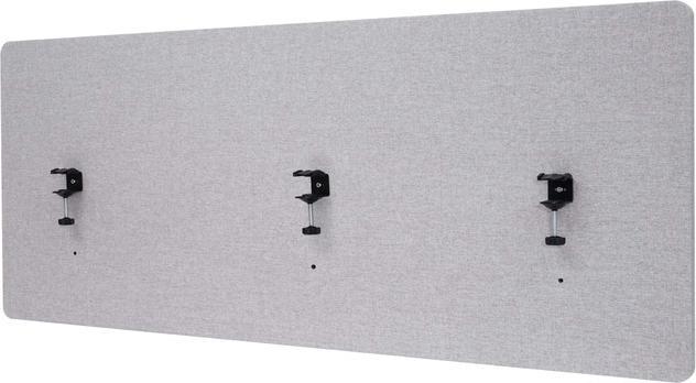 Mendler Acoustic desk partition, office privacy screen desk pin board, double wall fabric/textile - 160x60cm