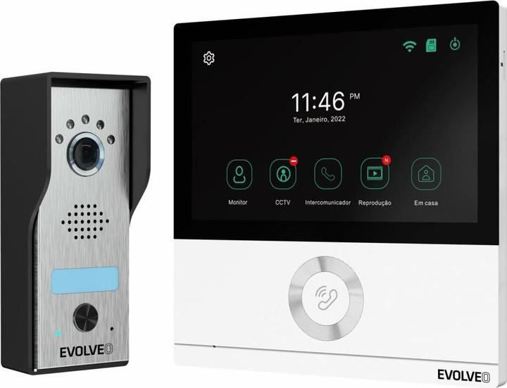 Evolveo DoorPhone AHD7, Sada domácího WiFi videotelefonu s ovládáním brány nebo dveří bílý monitor (WiFi)