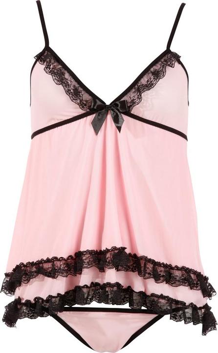 Produktbild Cottelli Collection Babydoll & String Rosa (L)