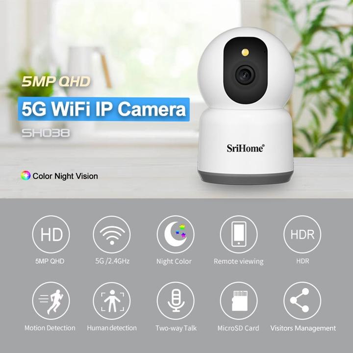 Produktbild Srihome 5MP 5G WiFi IP Kamera (2560 x 1920 Pixels)