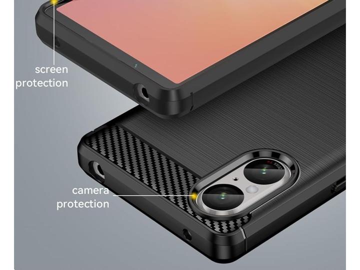 Actual product image Screenguard Sony Xperia 5 V Cover Carbon Brushed Soft TPU (Sony Xperia 5 V)