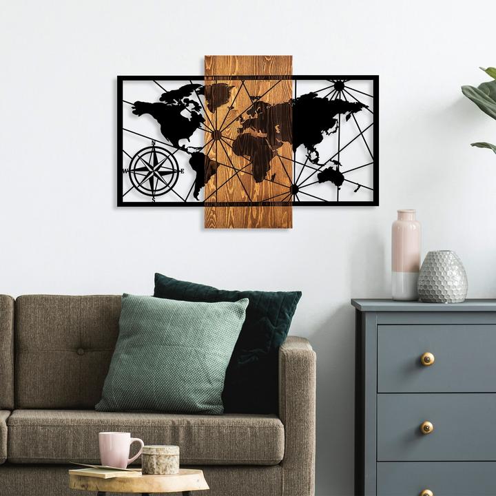 Actual product image Wallxpert Worldview Wooden Wall Accessory