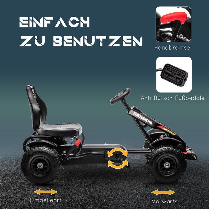 Immagine prodotto Swisshandel24 Go-kart, auto a pedali, auto a pedali con freno a mano, veicolo per bambini con sedile regolabile