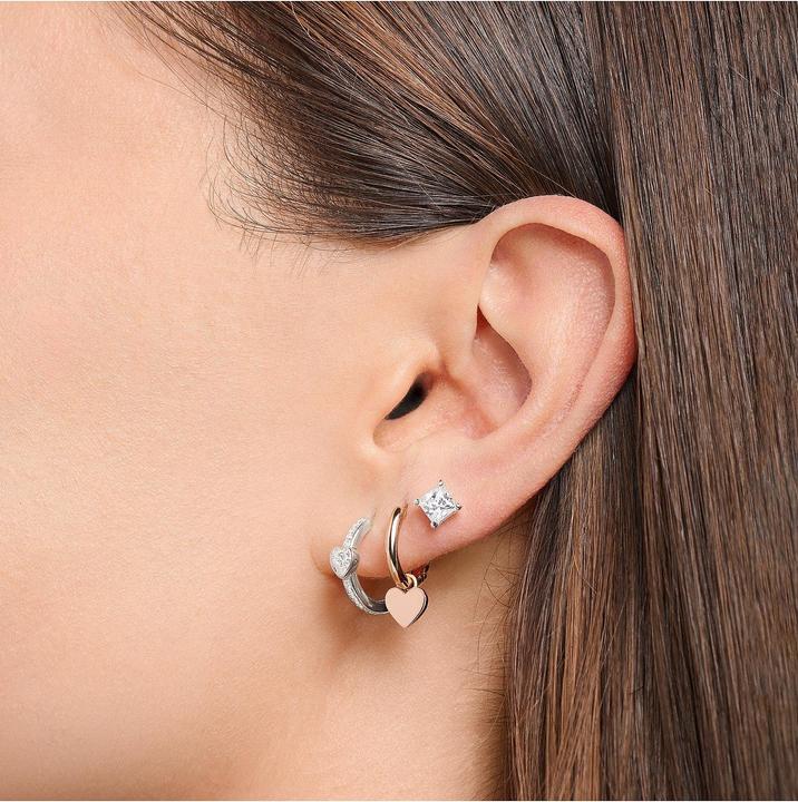 Actual product image Thomas Sabo Single Creole with Heart and White Stones Silver (925 silver)
