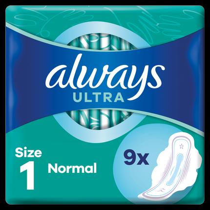 Always Ultra Dünne Binde Normal mit Flügel 9er (1 x, Damenbinden)