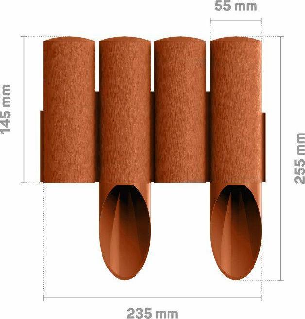 Productafbeelding Cellfast Tuinpalissade Standaard Baksteen Rood Hoogte 25,5cm, Lengte 2,3m 5901828850882 Grafiet (230 cm)