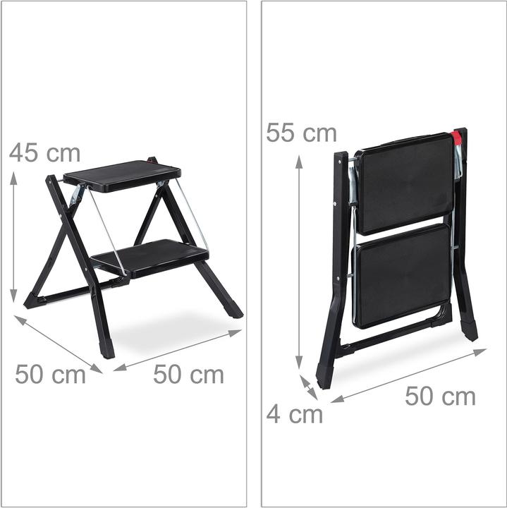 Image du produit Relaxdays Escabeau pliable, 2 marches (Escabeau, 50 cm)