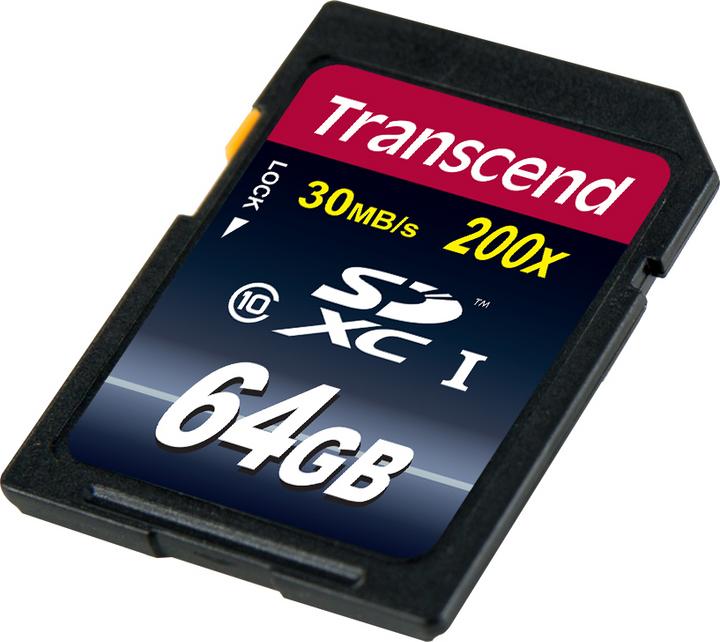 Image du produit Transcend SDXC Ultimate 200x (64 Go, SDXC, U1, UHS-I)