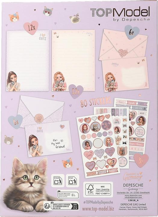Produktbild Magni DEPESCHE TOPModel Briefpapier CAT LOVE (12 Stk.)