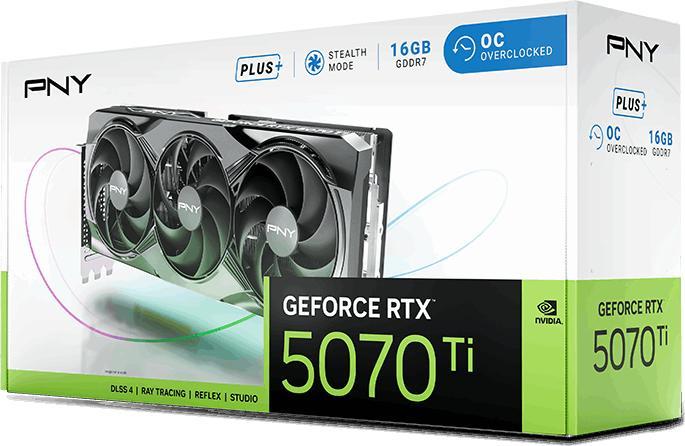 Produktbild PNY GeForce RTX 5070 Ti Overclocked Triple Fan Plus (16 GB)
