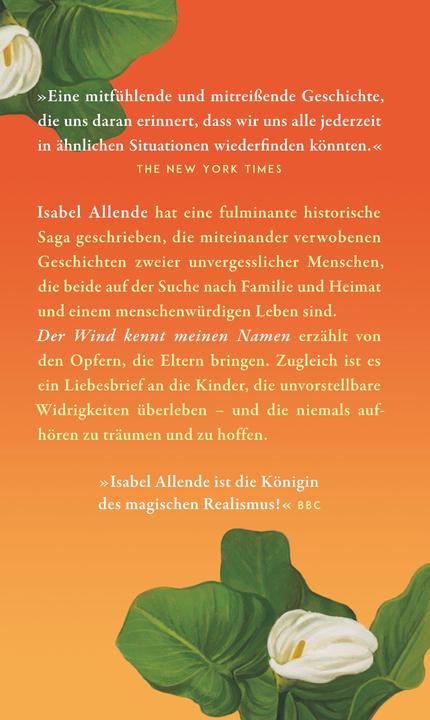 Produktbild Der Wind kennt meinen Namen (Deutsch, Isabel Allende, 2024)