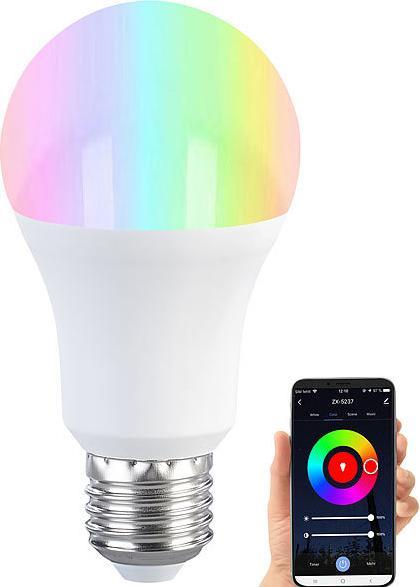 Produktbild Luminea LED-Lampe E27 mit RGB-CCT-LEDs (E27, 9 W, 806 lm, 1 x, F)