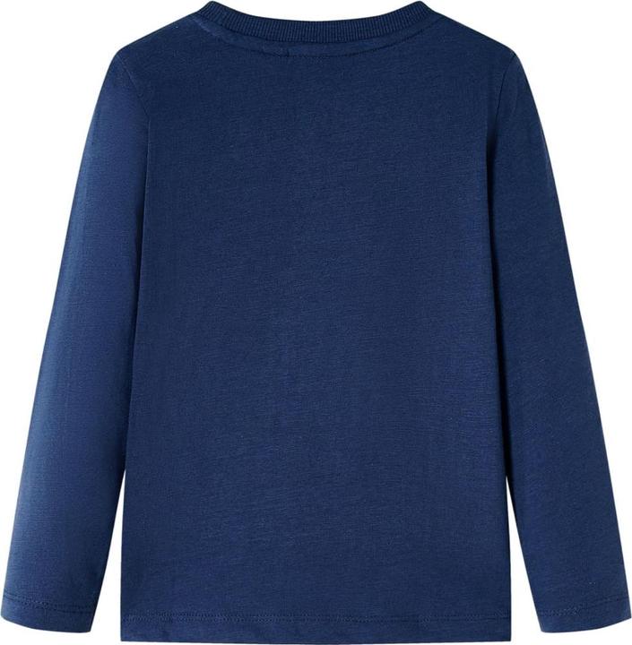 Actual product image VidaXL Children's long-sleeved shirt navy blue melange 116,Material: 100 (116)