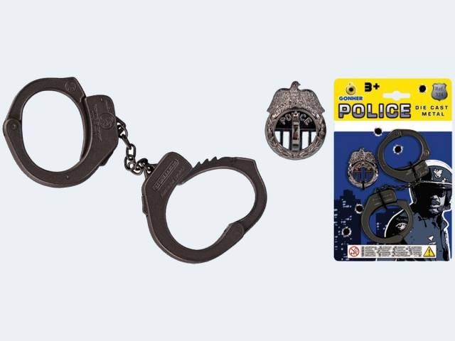 Gonher 2 Handschellen Metall Blk Police Collection