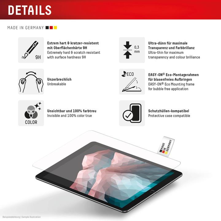 Produktbild Displex Tablet Glass, Tablet Schutzglas (1 Stück, Samsung Galaxy Tab S10 FE+)