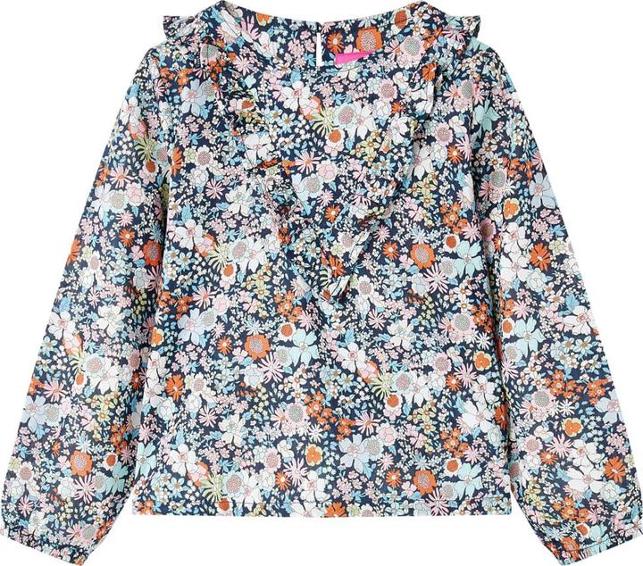 Actual product image VidaXL Children's long-sleeved blouse dark blue 116,Material: 100 (116)