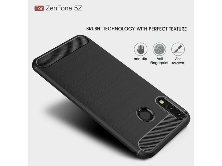Produktbild Screenguard Asus ZenFone 5 / 5Z Hülle Carbon Brushed Soft TPU (Asus Zenfone 5Z)
