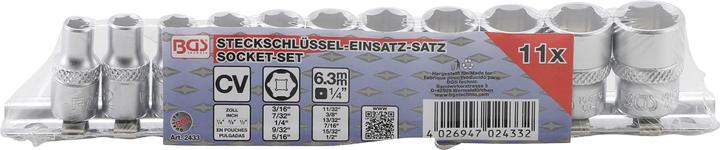 Actual product image BGS Socket spanner socket set (1/2", 3/16", 7/32", 1/4", 9/32", 5/16", 11/32", 3/8", 13/32", 7/16")