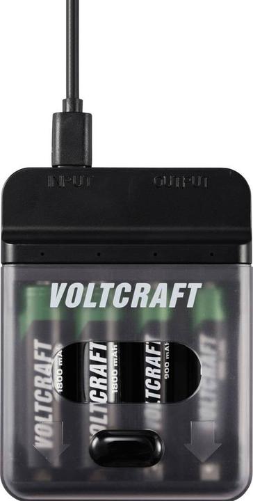 Produktbild Voltcraft VC-BC4-PB1 2in1 Ladegerät & Powerbank (1 Stk., AA, AAA, 500 mAh, Ladegerät ohne Akku)