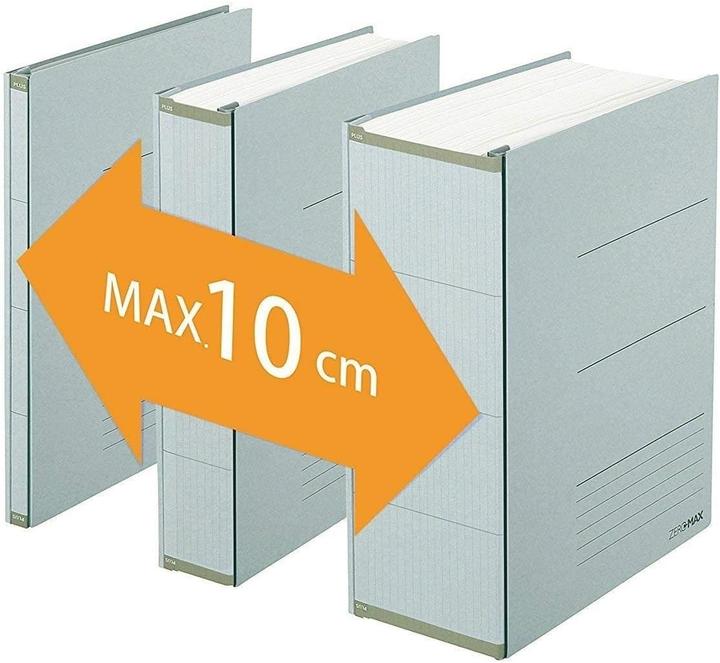 Produktbild Plus Japan Zero Max Ordner grau Karton 1-10 cm DIN A4 (A4, 100 mm, 1 Stück)