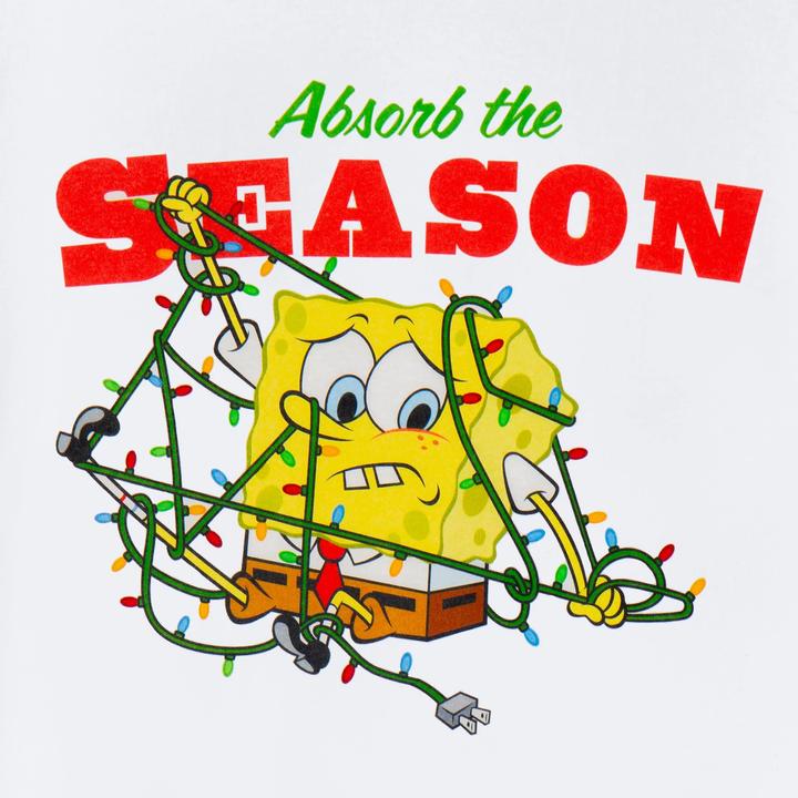 Immagine prodotto Spongebob Squarepants Absorb The Season Maglietta Natale Uomo (3XL)