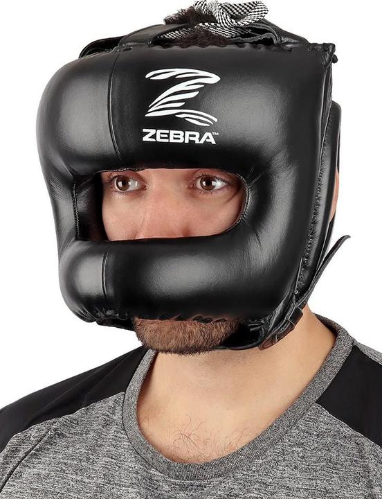 Actual product image Zebra Athletics Leather Box Head Guard (L, XL, S/M)