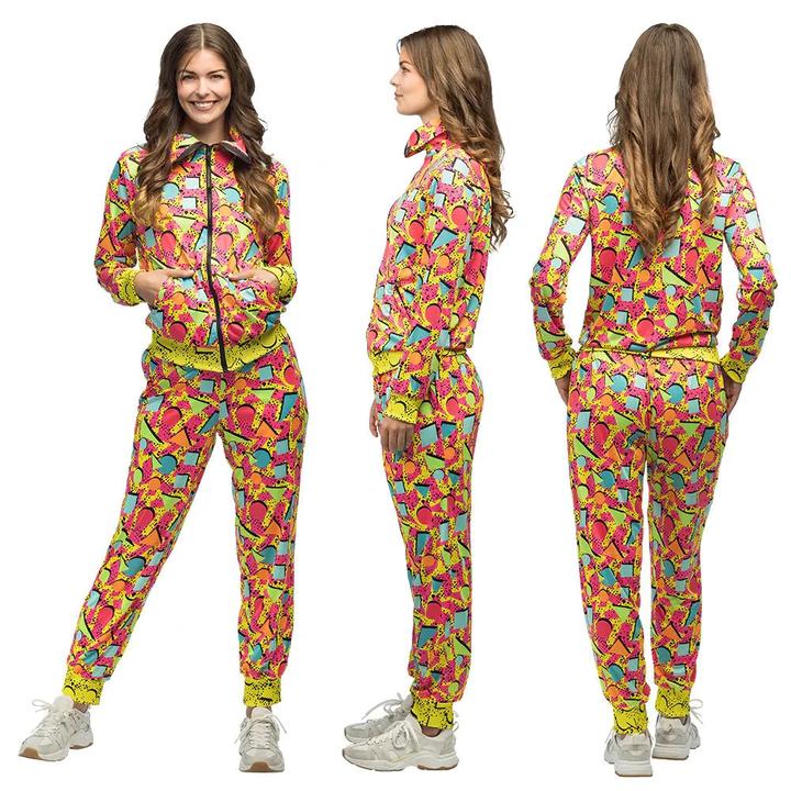 Actual product image Boland 80er Neon Pop Art Trainingsanzug Frau UV (S, M, L, XL, XXL)