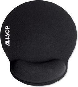 Allsop Tappetino per mouse in schiuma di memoria con poggiapolsi incorporato, antistress ergonomico (nero)