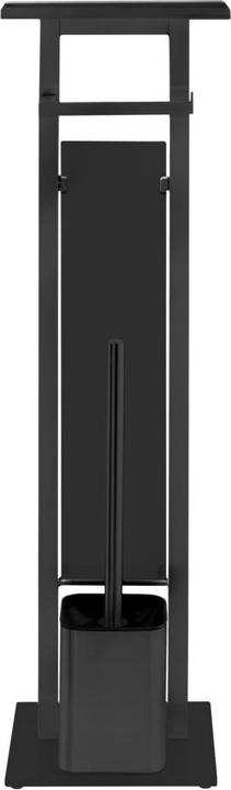 Image du produit Wenko Garniture de WC sur pied Mod. Debar avec tablette Noir en acier inoxydable