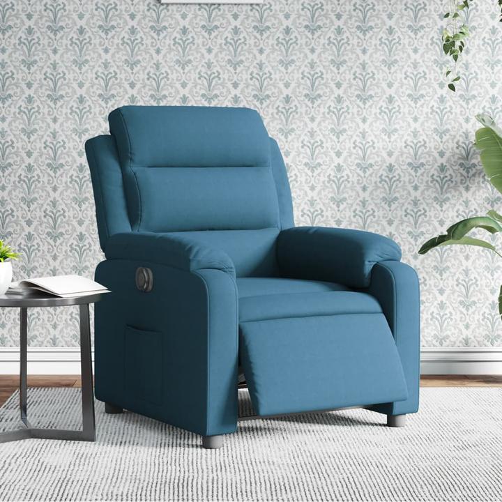 Produktbild VidaXL Relaxsessel Elektrisch Liegesessel Fernsehsessel Verstellbar Blau Samt
