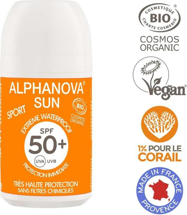 Produktbild Alphanova SUN Roll-on Extrem Sport Bio SPF50+ Milch (Sonnencreme, SPF 50+, 498.67 ml, 500 g)