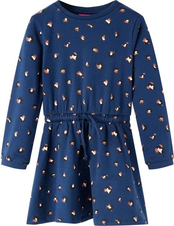 Actual product image VidaXL Children's dress with long sleeves navy blue 140,Material: 95 (140)