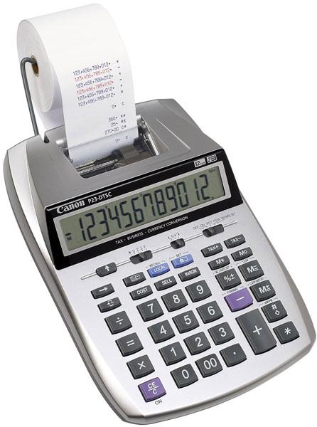 Actual product image Canon Desktop calculator P23DTSC silver/metallic, LC-display: 12-digit, version: printing (Batteries)