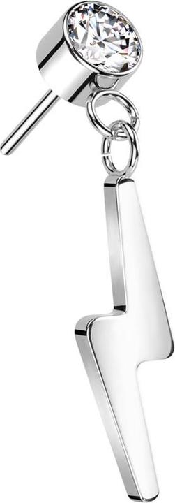 Produktbild Star Piercing Threadless Zylinder silber Kristall silber Anhänger Blitz silber (ohne Messing, Titan G23)