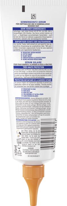 Productafbeelding Garnier Ambre Solaire Sensitive Advanced expert+ (Zonnecrème gezicht, SPF 50, 125 ml, 161 g)