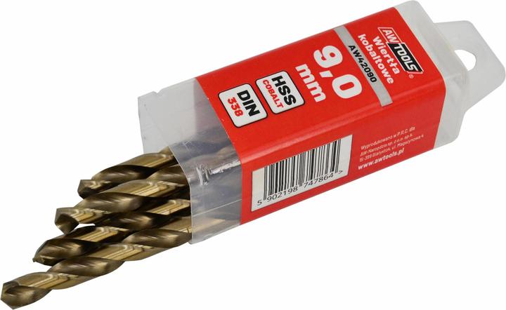 Produktbild AW Tools Cilindriniai kobalto metalo gręžtuvai AWTools 4 mm 10 vnt. (AW42040) (4 Millimeter)
