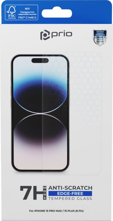 Immagine prodotto prio Vetro di protezione del display (1 Pezzo/i, Apple iPhone 15 Plus, Apple iPhone 15 Pro Max)