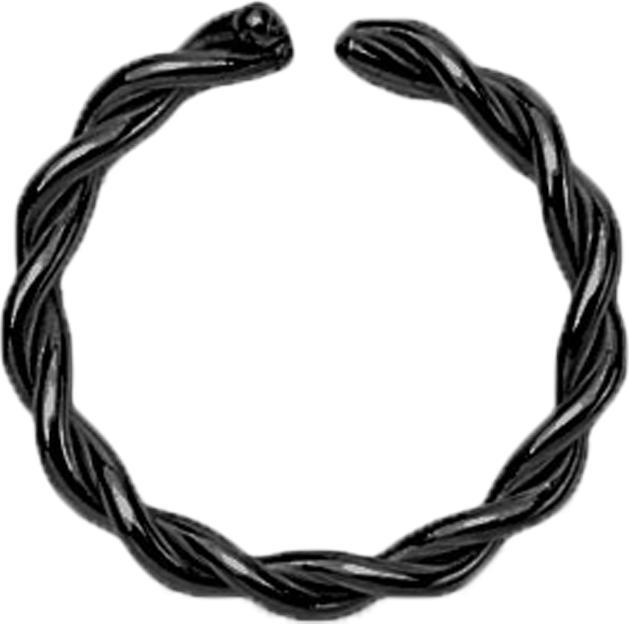 Actual product image Star Piercing Micro Piercing Ring braided black (without brass, Surgical steel 316L)