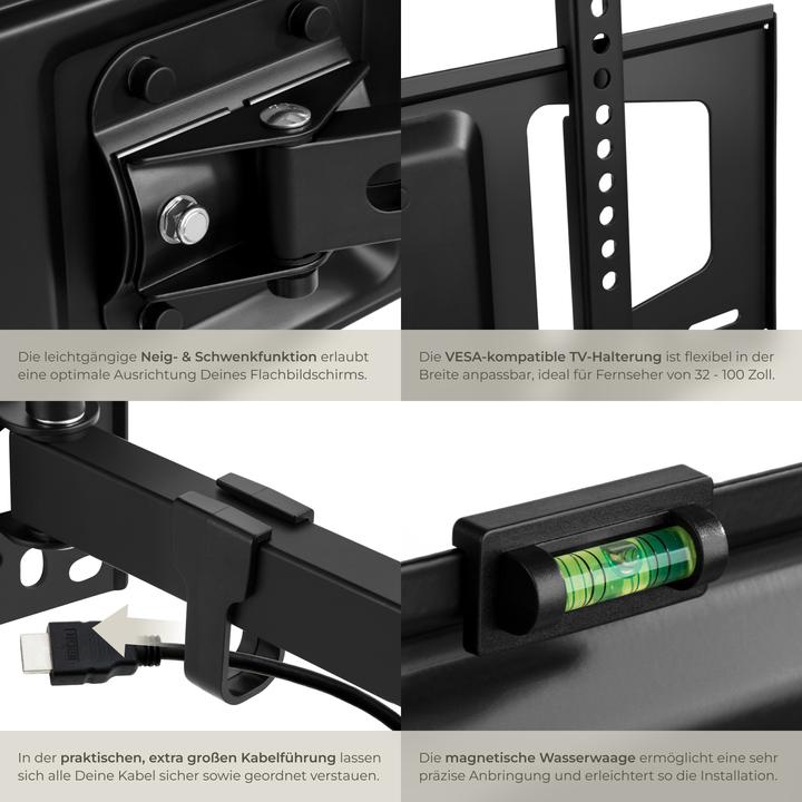 Image du produit tectake Support mural pour TV (Mur, 60", 60 kg)