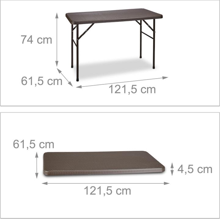 Actual product image Relaxdays garden table (121.50 cm)
