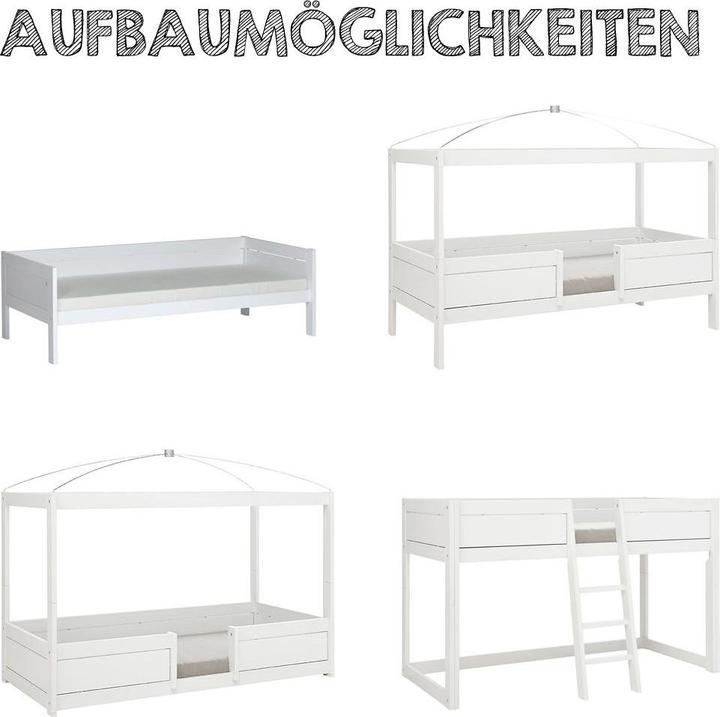 Immagine prodotto Lifetime Kidsrooms Letto 4 in 1 con baldacchino, rete a doghe deluxe (90 x 200 cm)