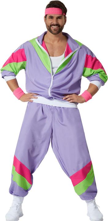 Immagine prodotto tectake Completo da uomo retrò anni '80,'90,jogging,abbigliamento sportivo (L)