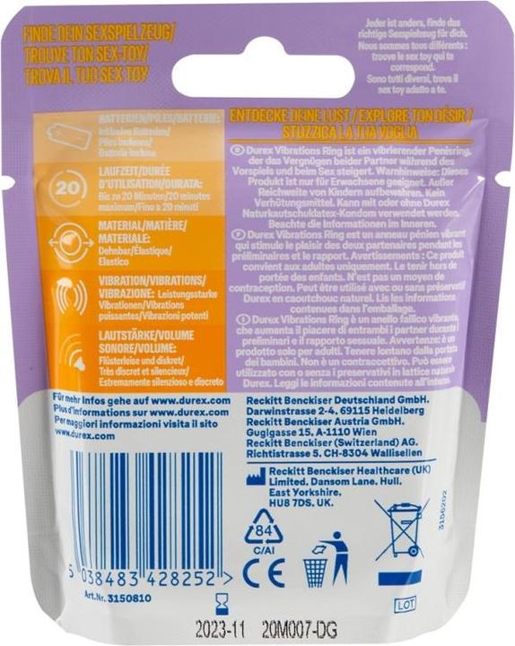 Actual product image Durex Play Vibrations Ring (4 cm)