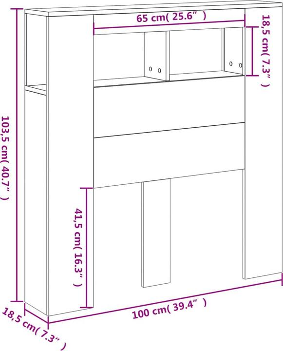 Immagine prodotto VidaXL Testiera a LED (160 x 18,5 x 103,5 cm)