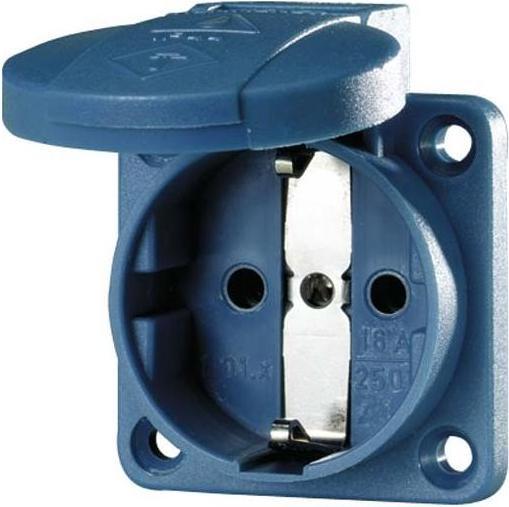 Actual product image Mennekes 16A2P+E 230V blue 11011 Schuko surface-mounted socket outlet f. building power supply